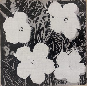 Flowers, 1964, serigrafia eseguita a mano con telai di seta su tela, cm 20x20